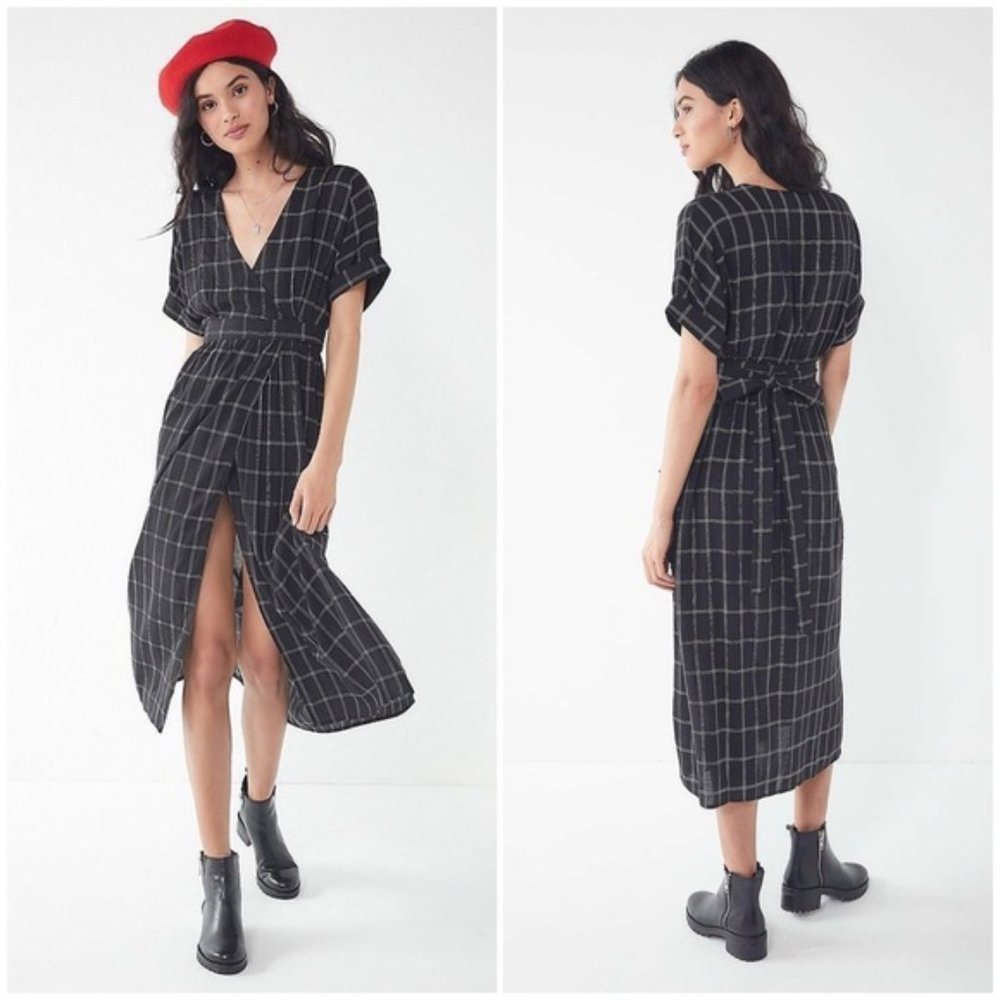UO Gloria Midi Wrap Dress
